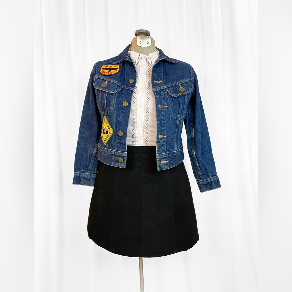 Vintage 80s Patched Lee Jean Jacket